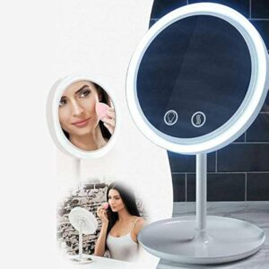 Beauty breeze mirror with light and an in built fan